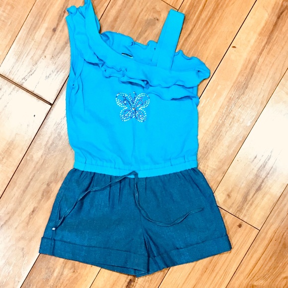 summer shorts jumper romper - girl 5 - school days  - beach pool fun t… - Picture 3 of 3